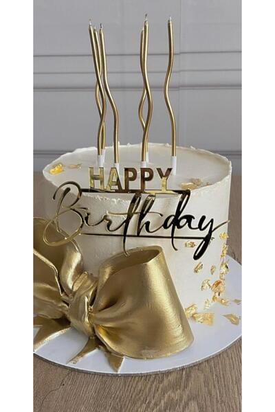 EgeConcept Happy Birthday Pleksi Pasta Süsü KOD 14 - 12x6 cm
