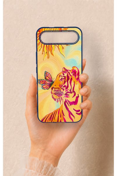 Vip Case Tecno Spark Slim Compatible Tiger of the Sun Patterned Silicone Case