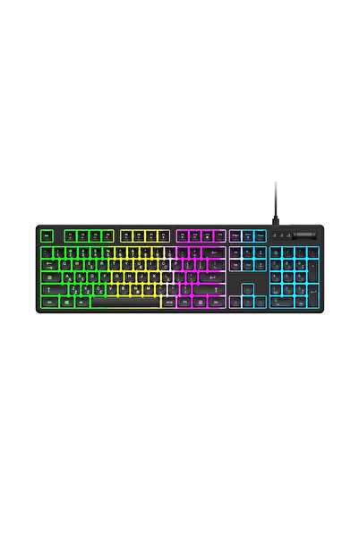 WOZINSKY WKG-200 Gaming Keyboard, Wired USB-C, RGB, Volume Scroll Wheel, Black