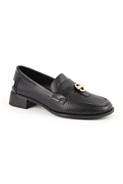 Mammamia Women's Casual Shoes Genuine Leather Laser Cut Perforated Metal Buck...