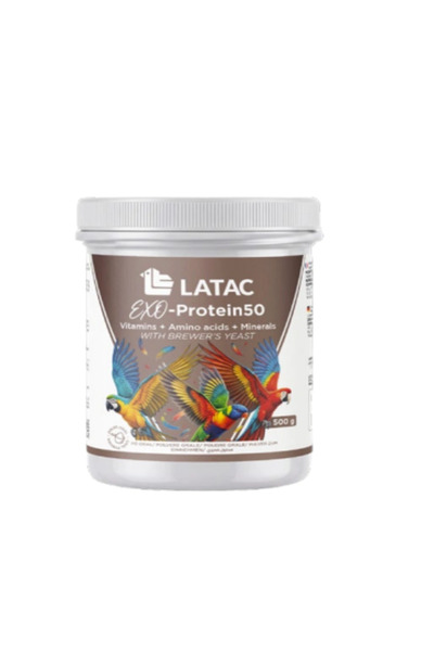 Latac EXO-Protein50 500gr – Πρωτεϊνούχο Συμπλήρωμα Διατροφής για Παπαγάλους