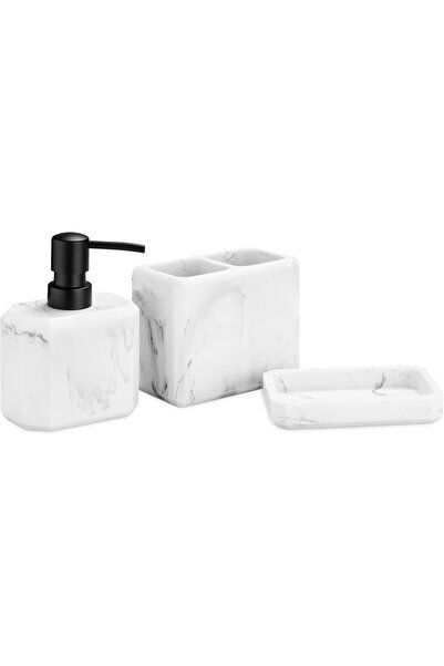 Navaris Set de accesorii pentru baie, 3 piese, dozator de săpun lichid 320 ml...