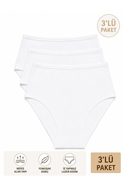 Adeniz Women's (Elastic Waist) 3-Piece Seamless Laser Cut Non-Marking Lycra H...