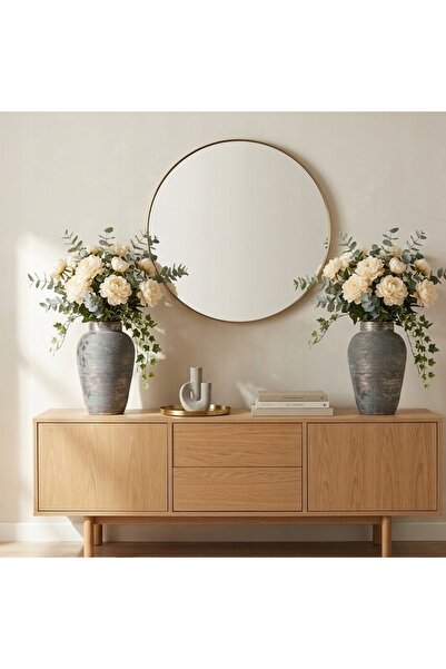NO BRAND Vază ceramică pentru flori, decorațiune, elegantă, 42 cm, aurie.