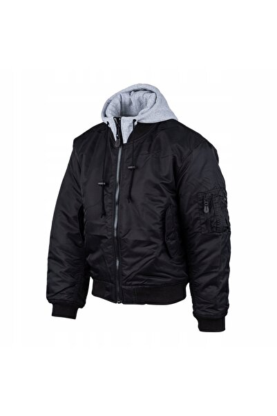 NO BRAND FOSTEX MA1 Geacă bomber de iarnă pentru bărbați cu glugă Negru S