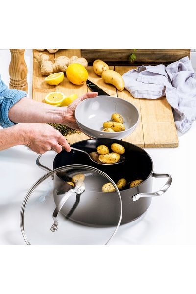 NO BRAND Oală GreenPan Copenhagen cu capac 20cm 3l pentru gătit pe inducție ș...