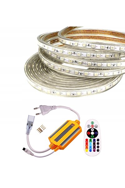 NO BRAND Bandă LED RGB 230V Kit 10m Impermeabilă + Telecomandă