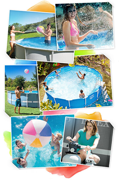 Intex 366 x 76 cm piscină de grădină 3 în 1 cu picioare de susținere 28132