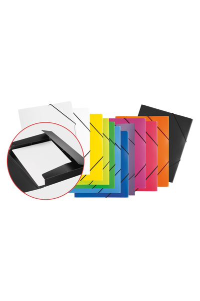 NO BRAND Dosar A4 albastru cu benzi elastice din plastic pentru documente, Pa...