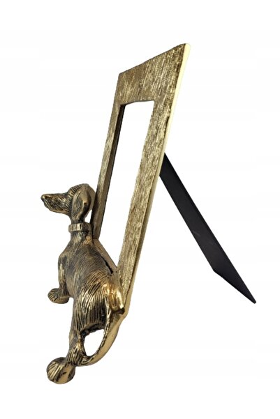NO BRAND Ramă foto metalică aurie 21x27cm cu câine