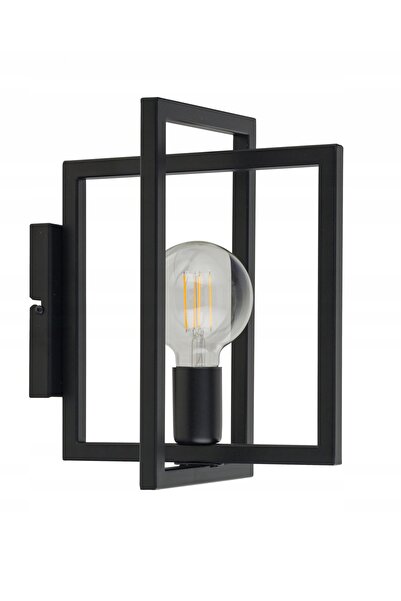 Sigma Aplică de perete geometrică, decorativă, neagră, stil loft, pentru livi...