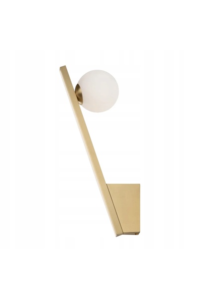 NO BRAND Aplică de perete aurie, cu glob de sticlă alb alungit, 35 cm, pentru...