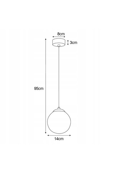NO BRAND Lampa suspendată minimalistă Kaja REA cu glob de sticlă auriu, 1xE14...