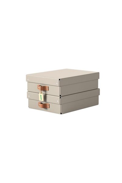 Leitz Cutie de depozitare pentru trabucuri cu capac 8 l Bej 2 bucăți