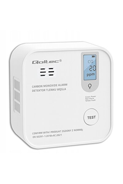 Qoltec Senzor de monoxid de carbon Detector CO LCD Alarmă 85dB LED 85dB LED C...
