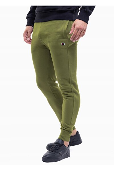Champion Pantaloni bărbați cu manșete reiată, verde măsliniu, XL