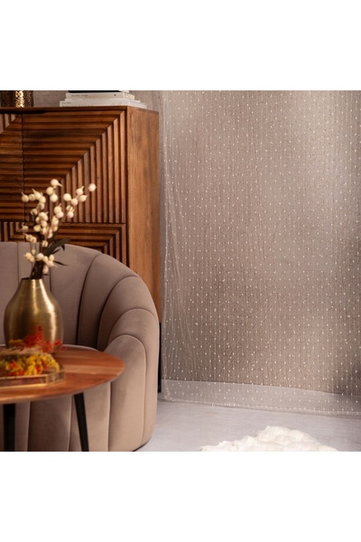 NO BRAND Firanka 140x250 cm B2 ESSENTIALS Alb SHANGRI-LA CU BANDĂ HOMLA