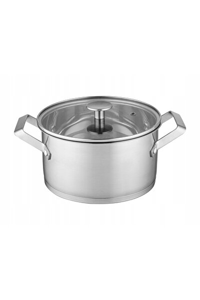 NO BRAND Oală Florina Maddox 18cm 2.5L din oțel inoxidabil cu capac, pentru i...