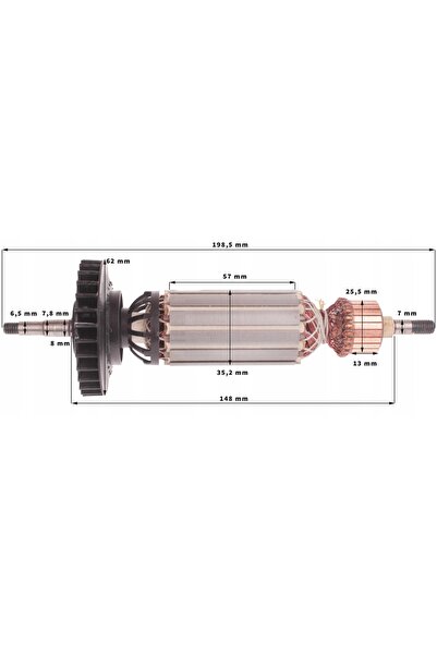 NO BRAND Rotor pentru DeWalt D28135, D28136, D28137, D28132C – set de rulmenț...