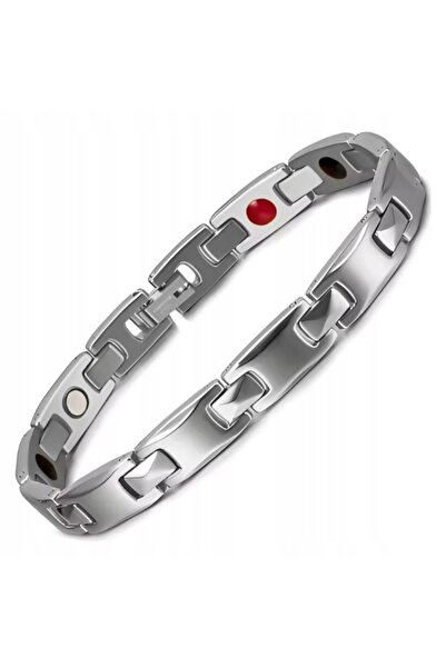 NO BRAND Brățară magnetică din oțel inoxidabil cu pietre + Cutie 24,5 cm
