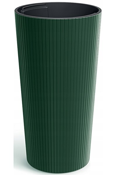 Prosperplast Jardinieră decorativă verde, subțire, rotundă, înaltă de 57 cm, ...