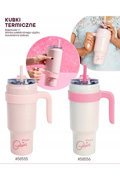NO BRAND Cana termică mare 1L, colecția termosuri, PARIS HILTON, 1000ml, ROZ