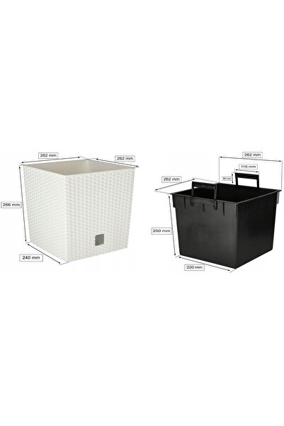 NO BRAND Jardinieră de grădină din ratan, pentru balcon și terasă, pentru flo...