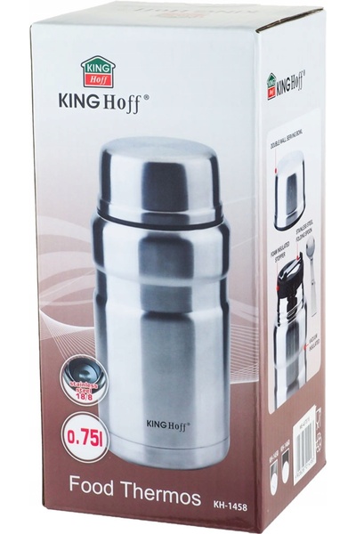 Kinghoff Termos pentru mâncare, din oțel, 0,75l, Menażka + Lingură