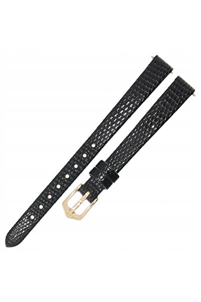 NO BRAND HIRSCH Lizard M - 10 mm - Negru - Curea de ceas din piele