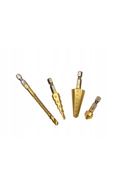 GEKO SET DE BROȘE CILINDRICE UNIVERSALE CU PRINȚ HEXAGONAL, 4 BUCĂȚI, CONICE