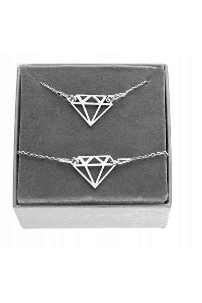 NO BRAND Set de argint cu diamante, colier și brățară DIAMENT, argint 925