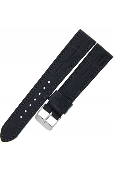 NO BRAND LAVVU Croco LSJUB18 - 18 mm - Negru - Curea de ceas din piele