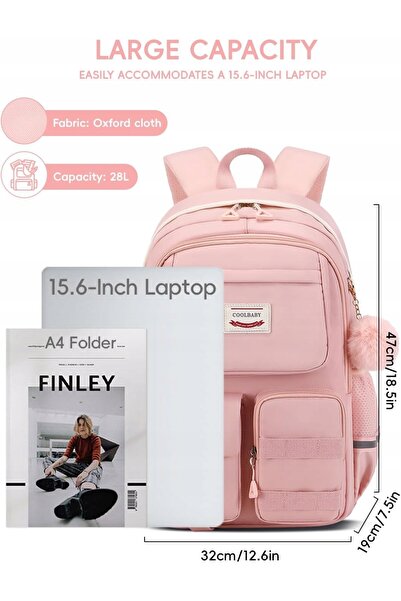 NO BRAND Rucsac pentru fete pentru școală și laptop, respirabil, 12-18 ani