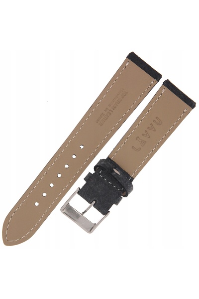NO BRAND LAVVU Retro LSWUB24 - 24mm - Negru - Curea de ceas din piele