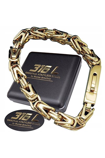 Boston Jewellery Brățară groasă din aur, tip bangle, pentru bărbați, cu împle...