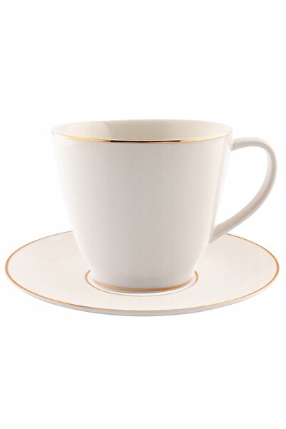 NO BRAND Ceașcă cu farfurioară cafea ceai mariapaula newa ecru linie aurie 25...