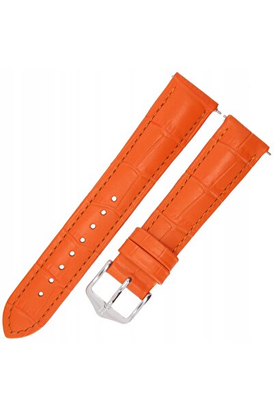 NO BRAND HIRSCH Duke M - Portocaliu - 18 mm - Curea de ceas din piele