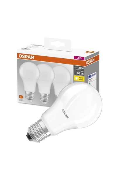 Osram bec LED 8.5W = 60W E27 806lm 2700K x8 bucăți