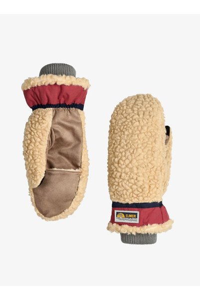 NO BRAND Mănuși de iarnă Elmer Teddy - bej/roșu-vișiniu S