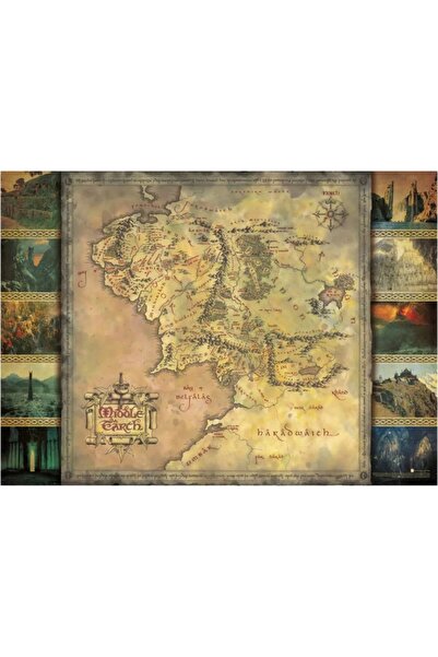 Aquarius Puzzle de 1000 de piese Stăpânul Inelelor - Hartă - 665370