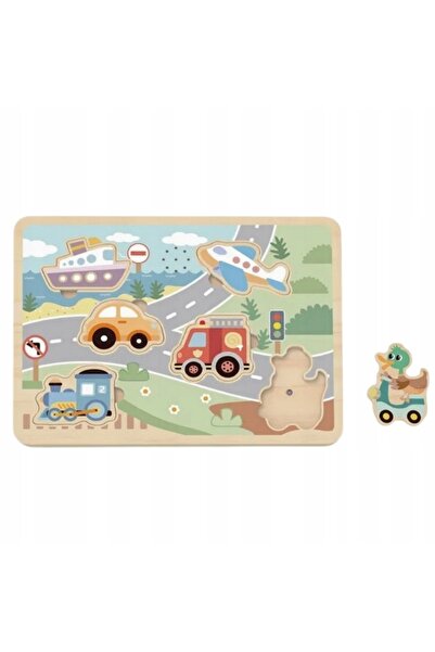 NO BRAND TOOKY TOY Vehicule din lemn, puzzle interactiv
