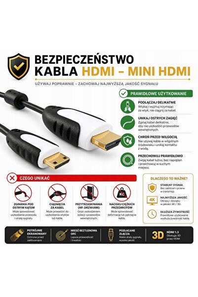 NO BRAND Cablu HDMI mini HDMI 5m Tip A Tip C, fir OFC, 3D