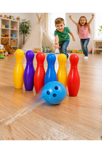 SORA GROUP Children's Bowling Set Educational Game with Colorful Ball and 6 Pins