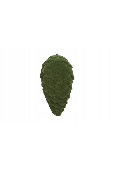NO BRAND Figurină decorativă, ornament, con de brad flocat, verde