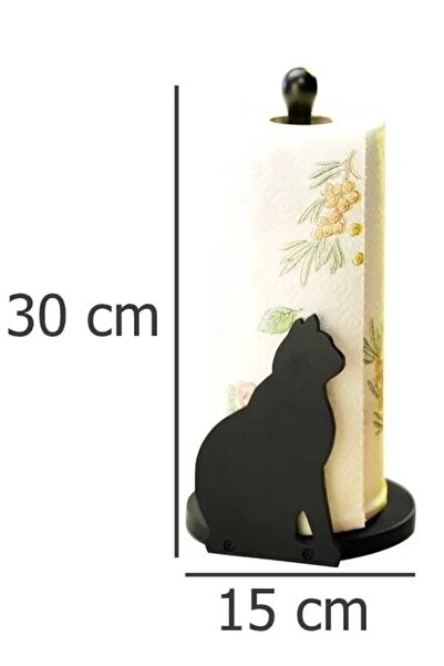 NO BRAND Suport prosoape de bucătărie MDF negru 30x15x15 cm diametru 15 cm