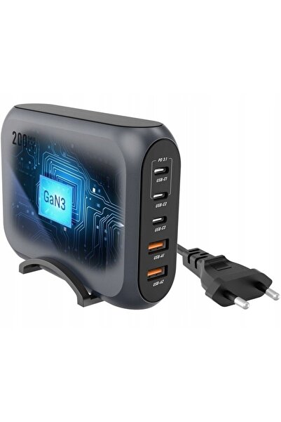 NO BRAND Încărcător rapid de birou 200W GaN Multi-port de mare putere, 3xUSB-...