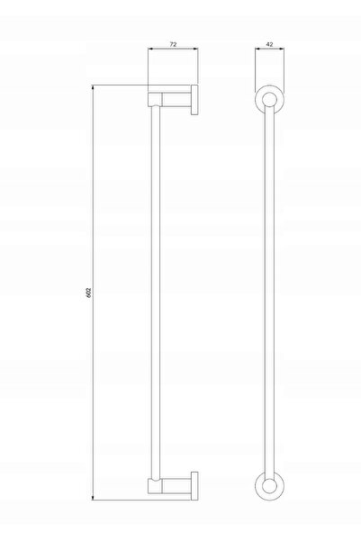 NO BRAND Suport pentru prosop 60 cm cupru periat. Omnires Modern Project MP60...