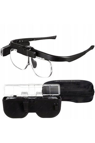 NO BRAND Ochelari de mărire pentru ceasornicari, lupă 1,5x – 4,5x, lampă LED ...