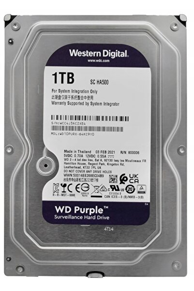 WD DYSK TWARDY WESTERN DIGITAL WDPURPLE 1TB CCTV 24/7