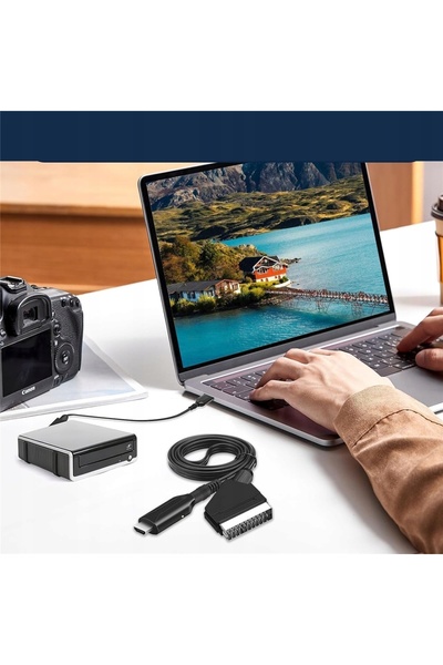 NO BRAND Convertor Scart la HDMI, Convertor video HD cu cablu HDMI pentru tel...